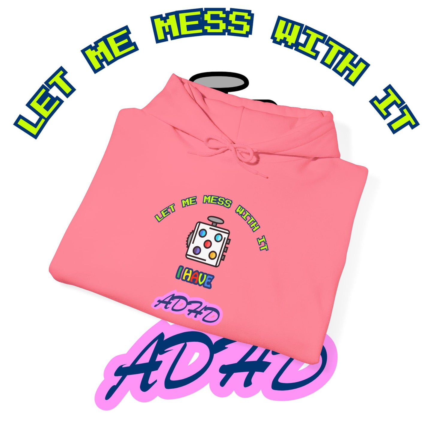 Retro Hoodie | Neon ADHD Typography