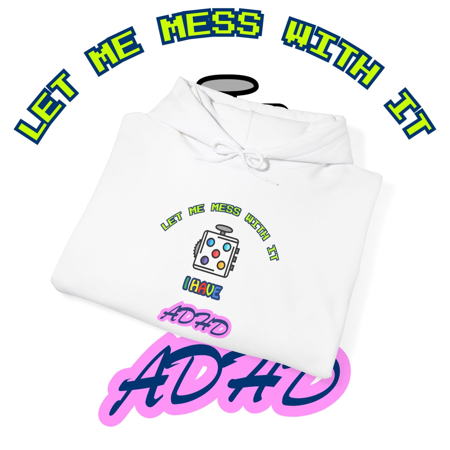 Retro Hoodie | Neon ADHD Typography
