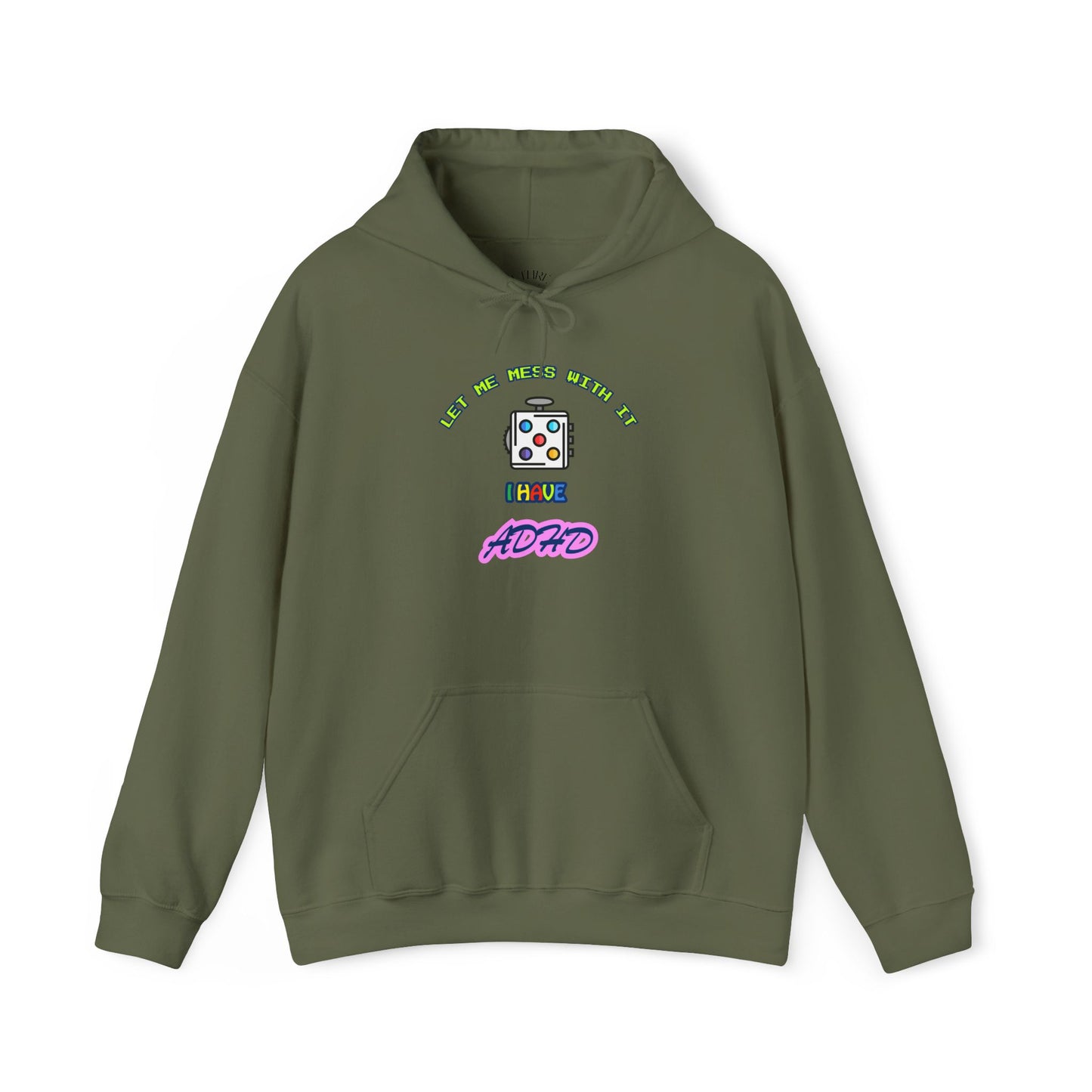 Retro Hoodie | Neon ADHD Typography