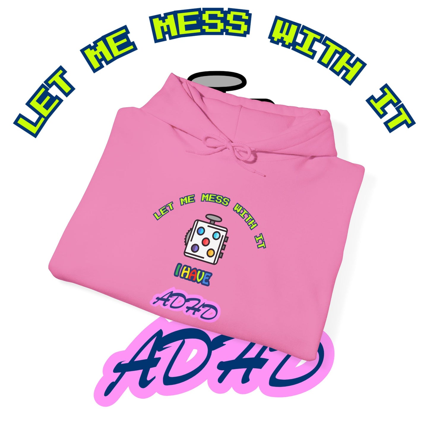 Retro Hoodie | Neon ADHD Typography