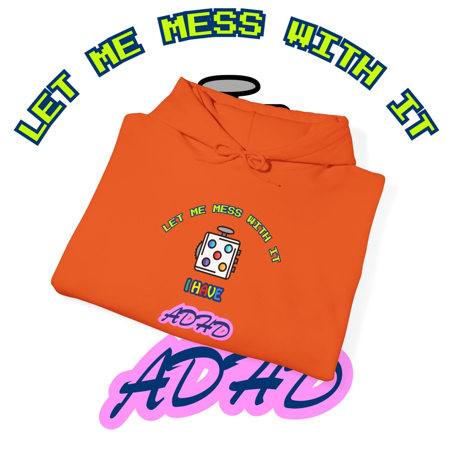 Retro Hoodie | Neon ADHD Typography