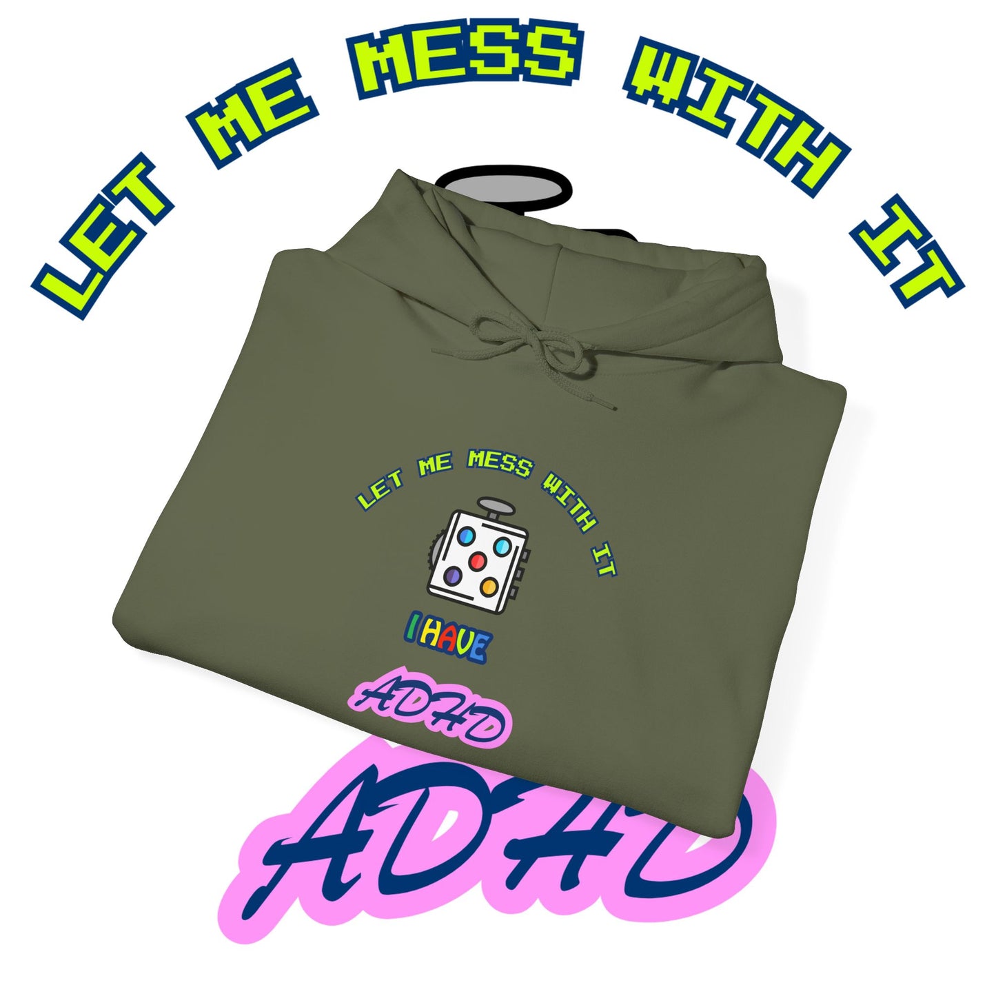 Retro Hoodie | Neon ADHD Typography