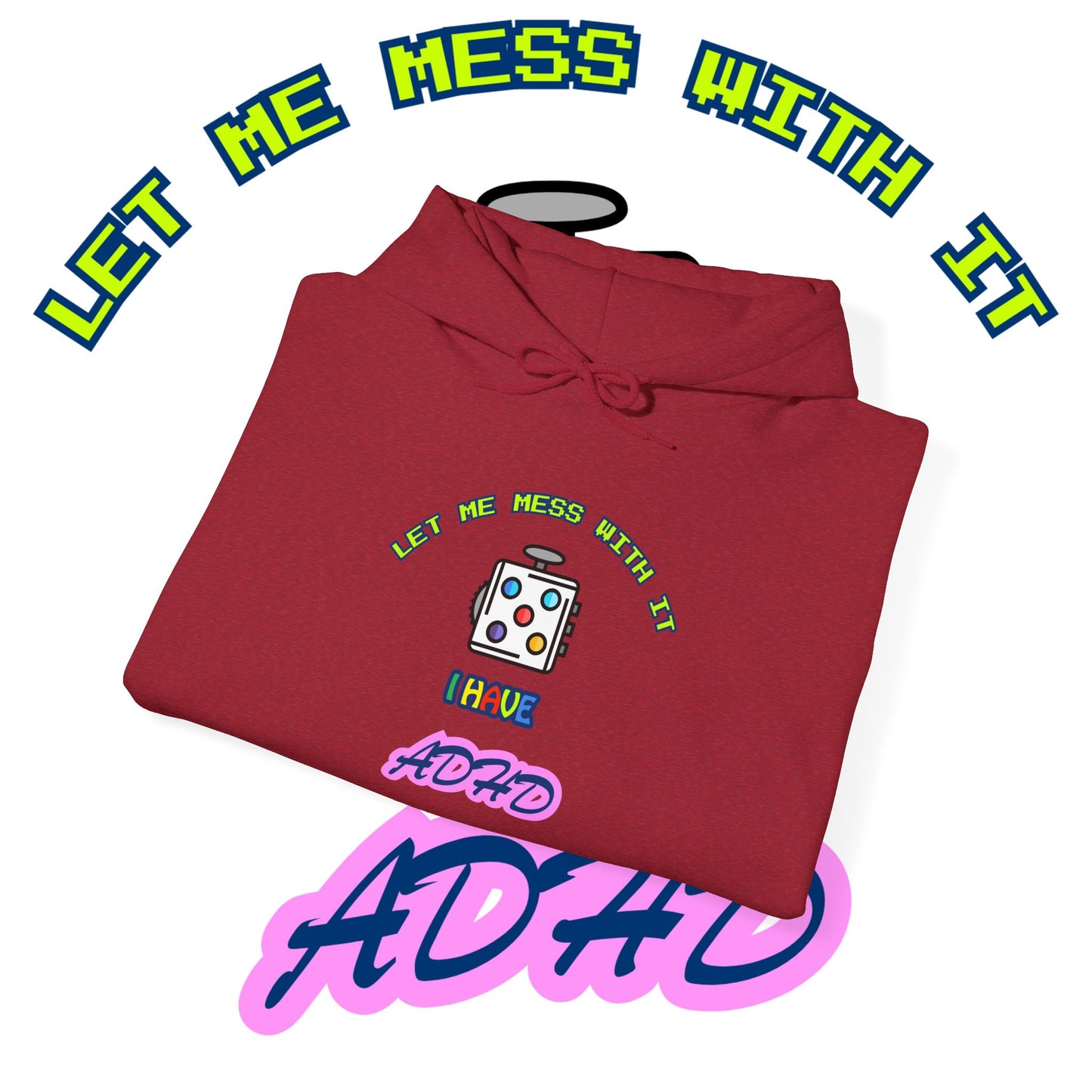 Retro Hoodie | Neon ADHD Typography