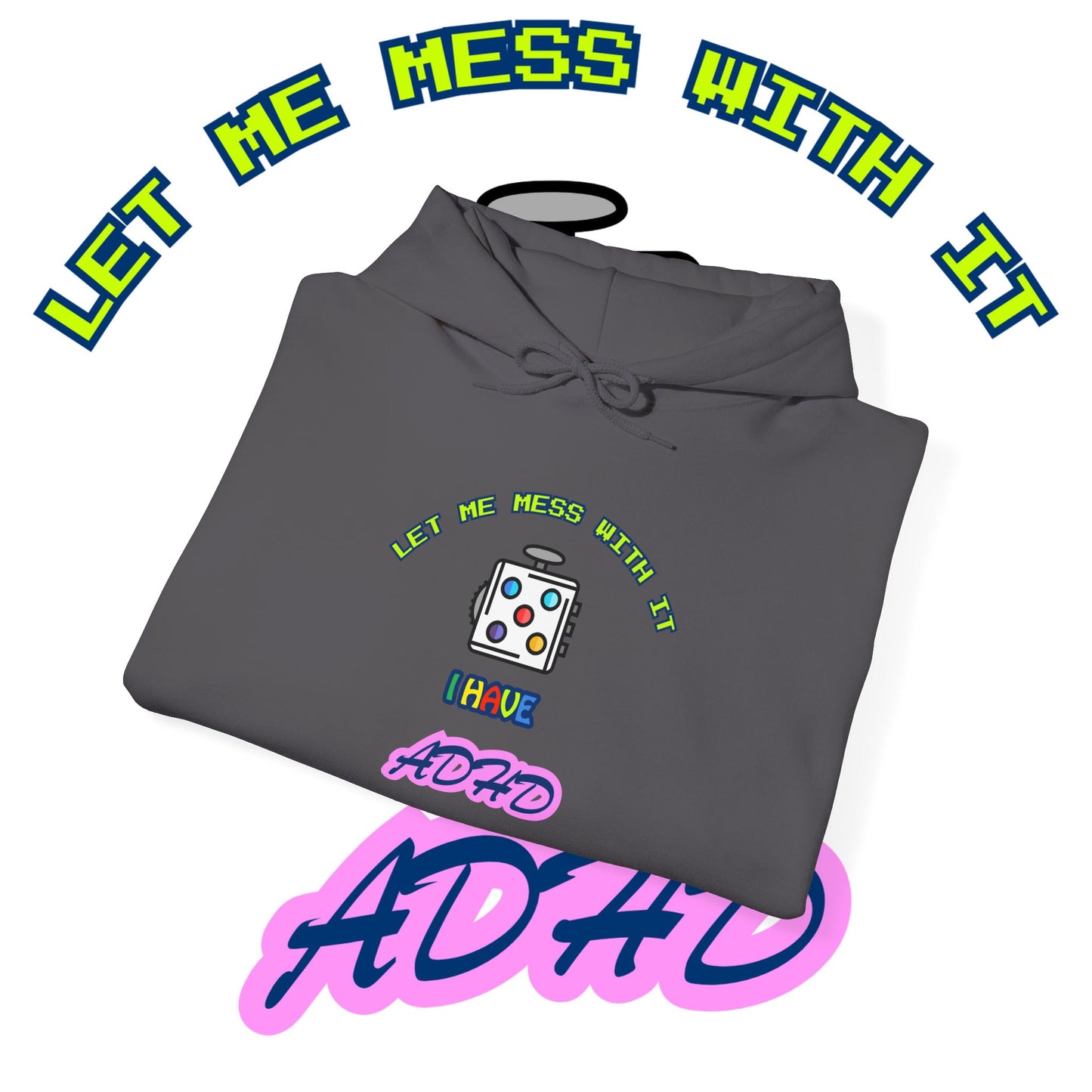 Retro Hoodie | Neon ADHD Typography